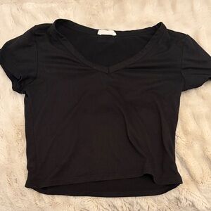 Olivia Rae Black V-Neck Crop Top